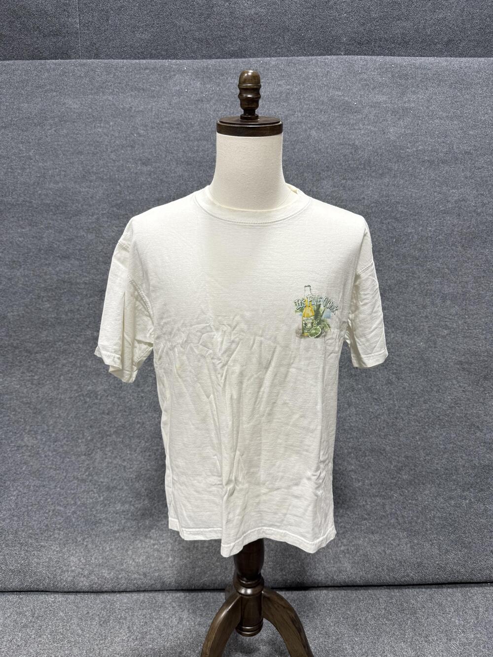 Newport Blue Shirt Mens Large White Five O'Clock Beer Beach Graphic T-Shirt Tee